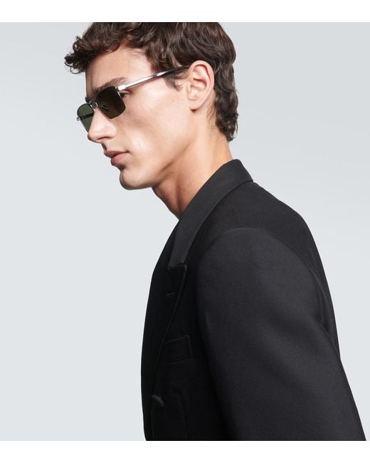 Saint Laurent Gray Sl 700 Rectangular Sunglasses for men