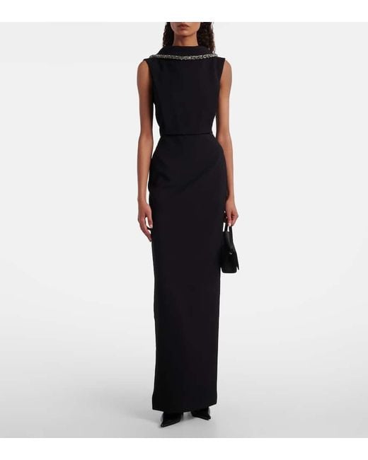 Roland Mouret Black Verzierte Robe Aus Crepe