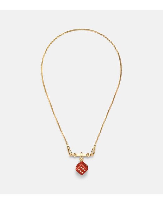 Marie Lichtenberg White Connector 18Kt Charm Necklace With Jasper And Diamonds
