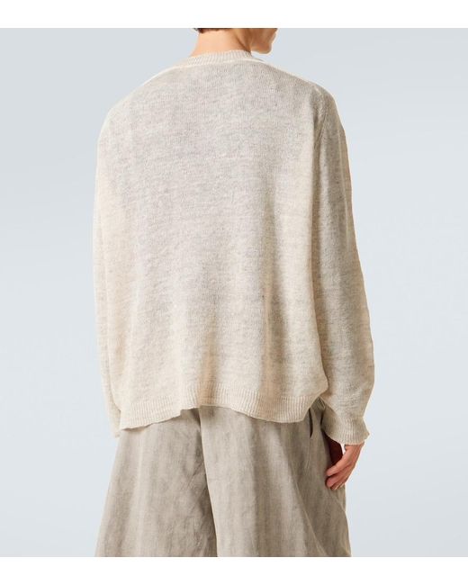 Our Legacy White Rue Linen And Cotton Sweater for men