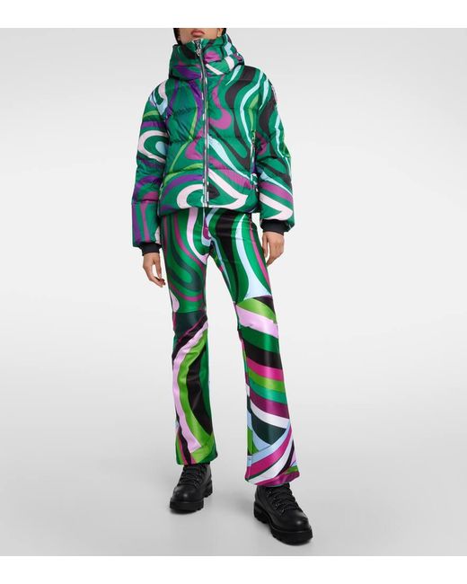 Emilio Pucci Green X Fusalp Printed Ski Down Jacket