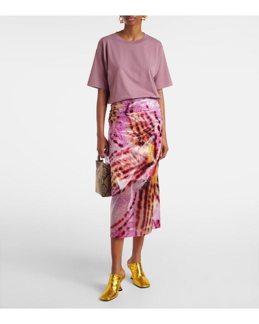 Dries Van Noten Yellow Croc-Effect Leather Wedge Mules