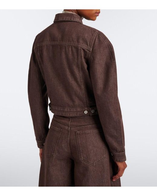 Jacquemus Brown Ovalo Cropped Denim Jacket