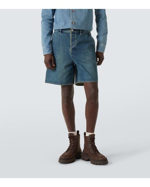 Jil Sander Jeansshorts Mit Leder in Blue für Herren