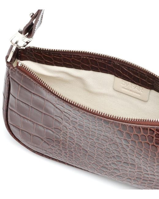 By Far Purple Rachel Leather Shoulder Bag