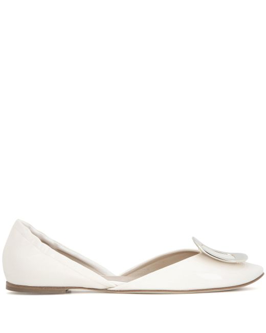 roger vivier white flats