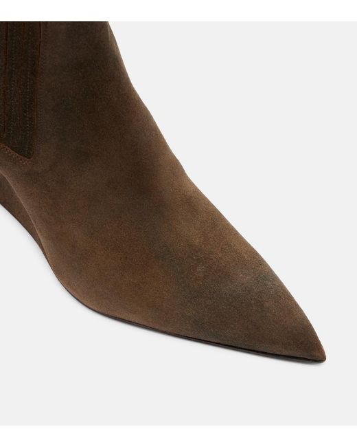 Rick Owens Brown Suede Ankle Boots