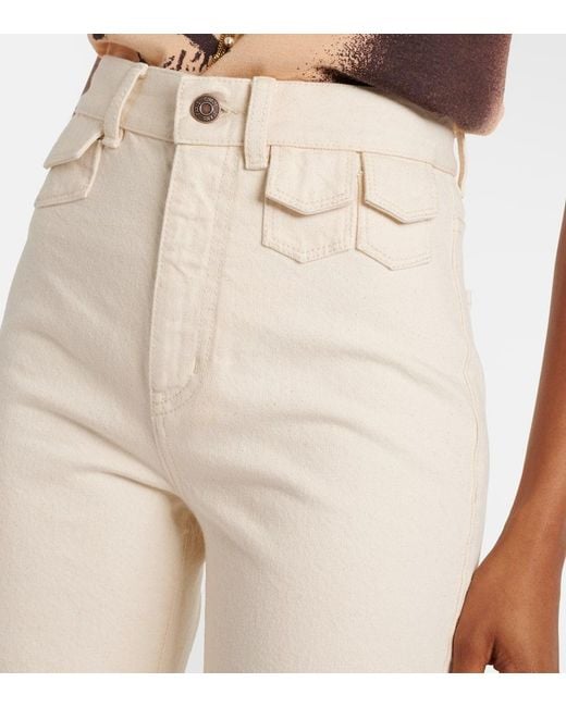 Chloé Natural High-Rise Flared Jeans