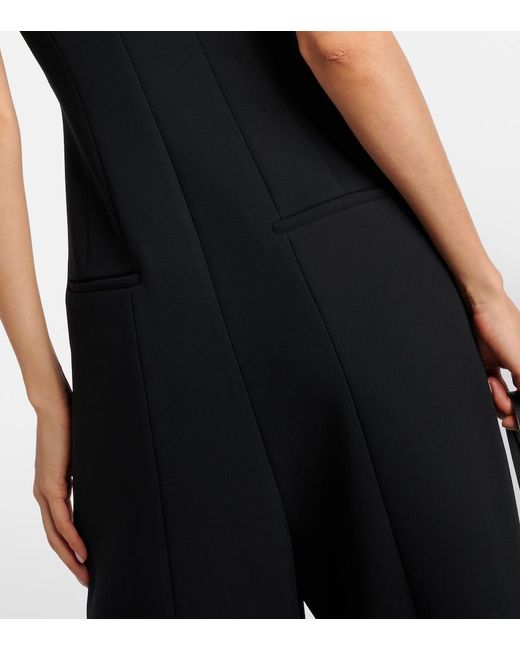 Khaite Black Lennex Corset Crepe Jumpsuit