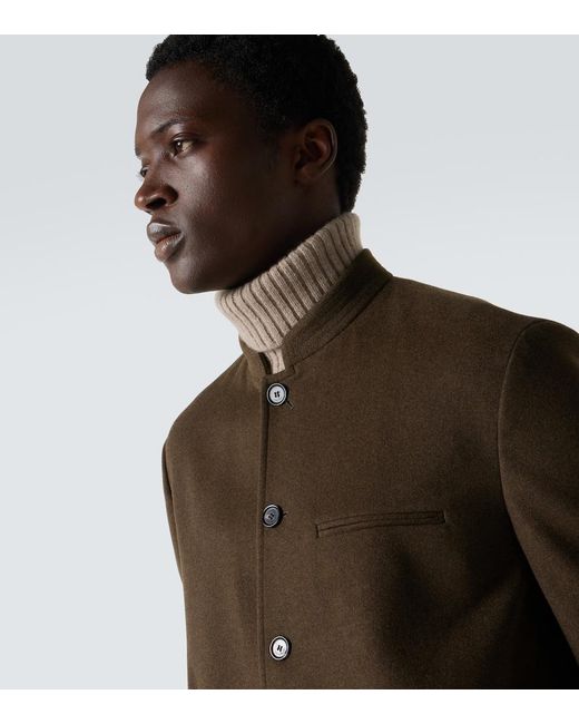 Loro Piana Green Cash Wish Single-Breasted Wool Jacket for men