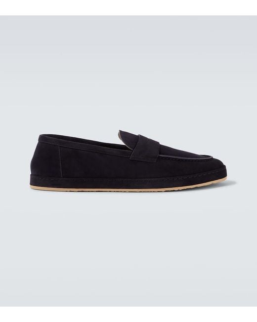 Brunello Cucinelli Loafers Aus Veloursleder in Black für Herren
