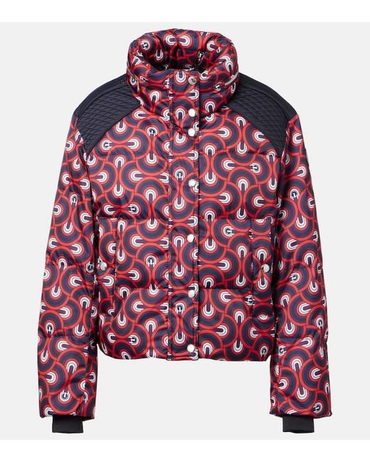 Fusalp Red Tatum Printed Quilted Ski Jacket