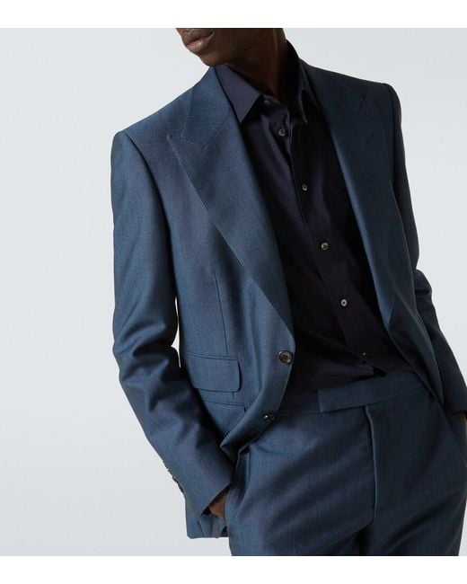 Zegna Blue Cotton-Blend Shirt for men