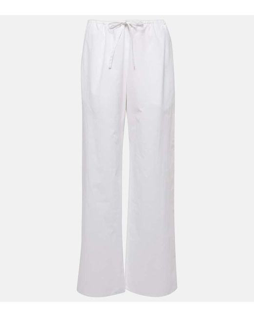 Pantaloni a gamba larga Jugi in cotone di The Row in White