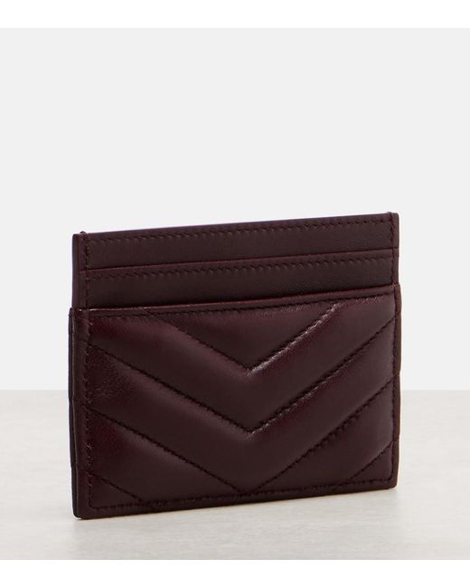 Saint Laurent Purple Cassandre Leather Card Case