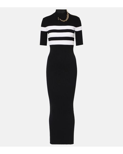 Jean Paul Gaultier Black Maxikleid Aus Jersey
