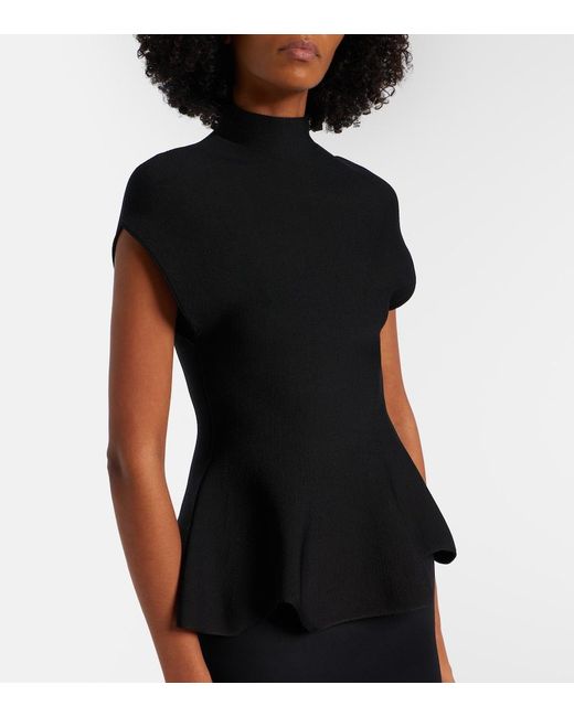 Khaite Black Andra Peplum Top