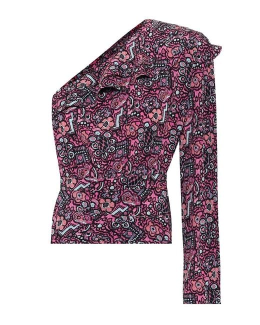 Isabel Marant Purple Rafiki Stretch-Silk Top