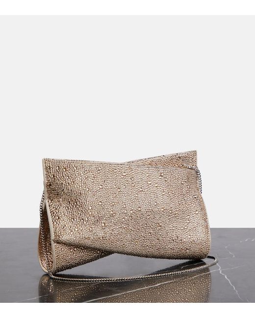 Christian Louboutin Natural Loubitwist Small Embellished Clutch