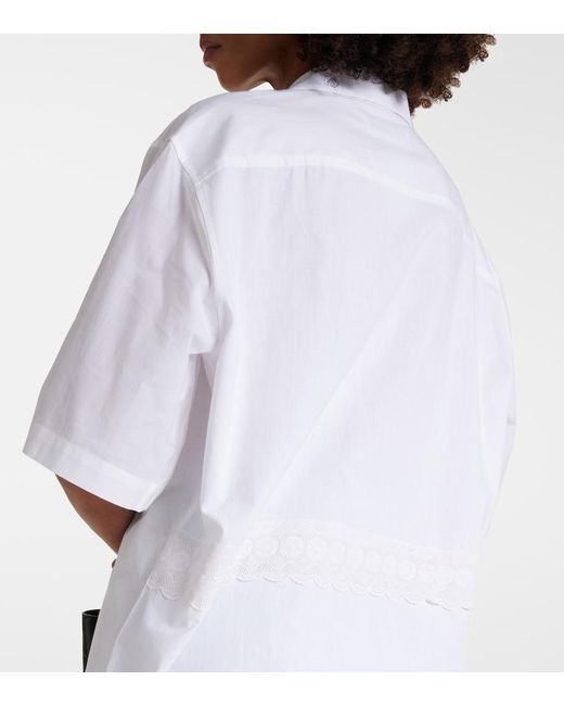 MARINE SERRE White Regenerated Household Cotton Bowling Shirt