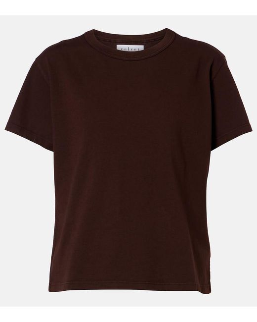 Velvet Brown Leigh Cotton Jersey T-Shirt