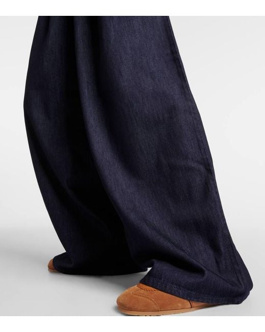 Dries Van Noten Blue High-Rise Wide-Leg Jeans