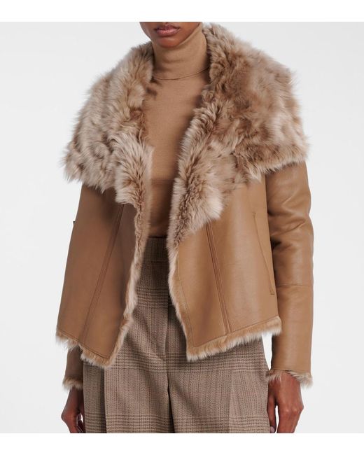 Yves Salomon Natural Reversible Shearling Wrap Jacket