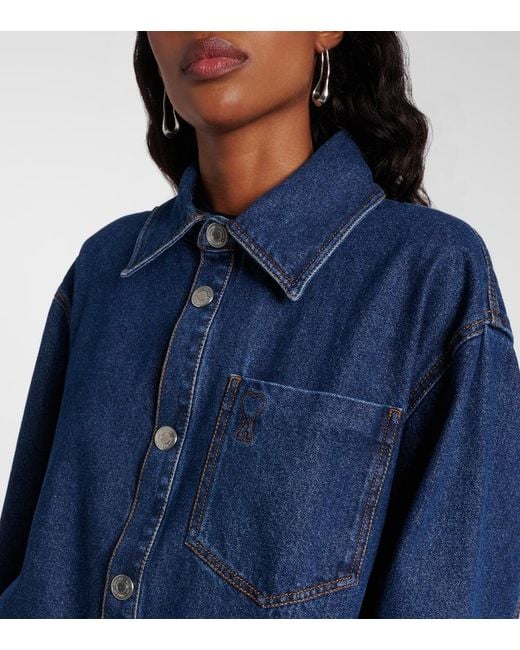 Camisa Oversized Ami De Cour De Denim AMI de color Blue