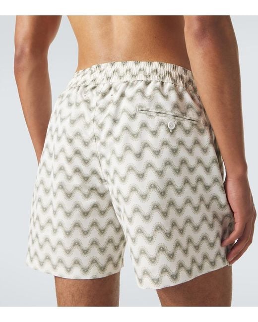 Frescobol Carioca White Rio Printed Swim Trunks for men