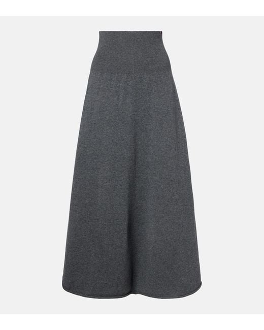 Extreme Cashmere Gray N°388 Ease Cashmere-Blend Maxi Skirt