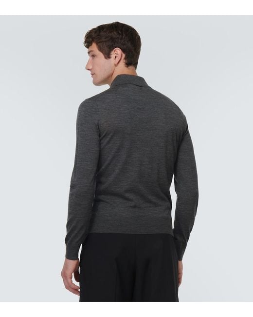 Tom Ford Black Wool Polo Shirt for men