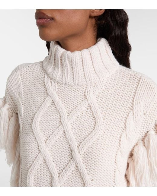 Goldbergh White Turtleneck Wool-Blend Sweater