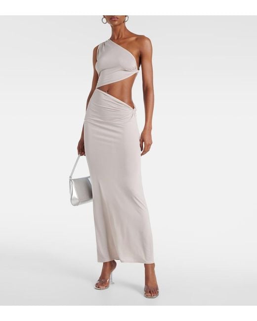 JADE Swim White Yana Cutout Jersey Maxi Dress