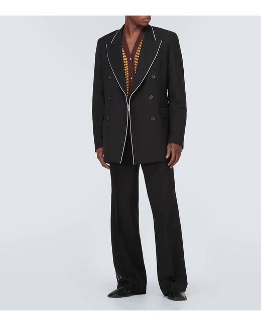 Wales Bonner Black Rise Double-breasted Wool Blazer for men