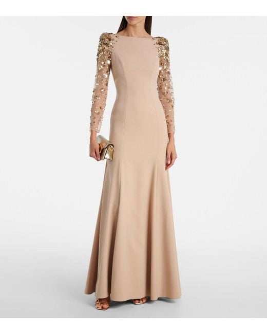 Jenny Packham Natural Sylvia Embellished Gown