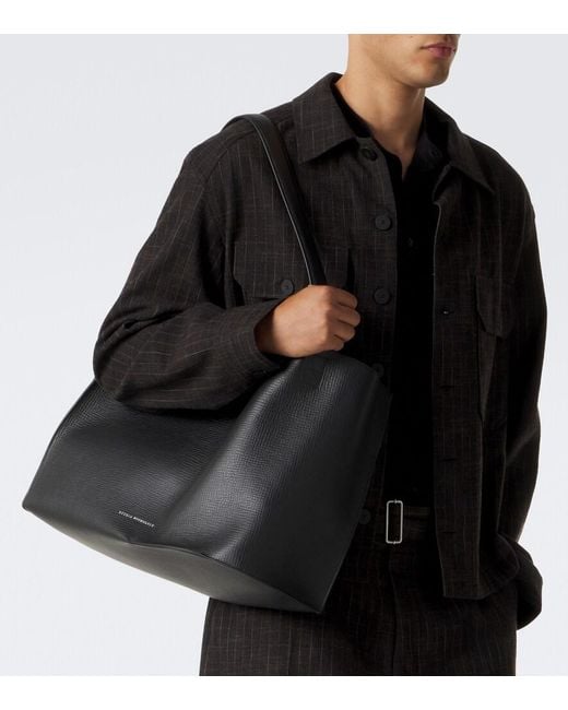 Studio Nicholson Black Doublet Leather Tote Bag for men