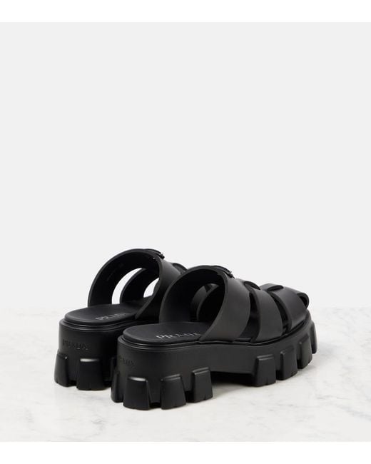 Sandales A Plateforme Monolith Prada en coloris Black