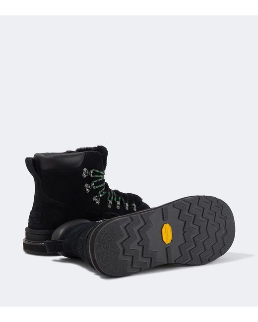 Sacai Black X Ugg Suede And Shearling Hiking Boots for men