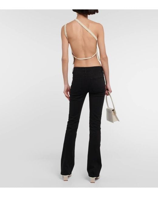 Jean Bootcut Le Mini Boot A Taille Mi-Haute FRAME en coloris Black