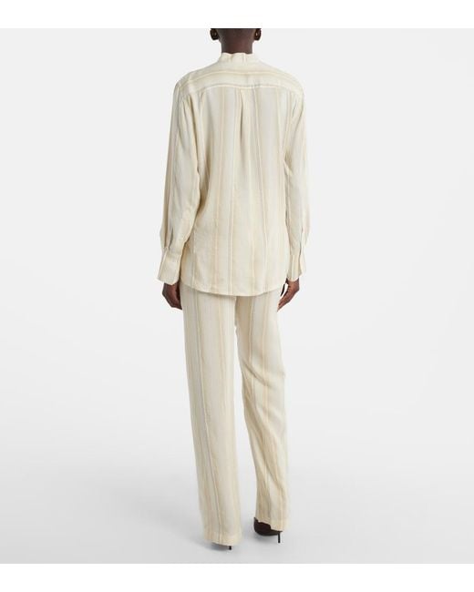 Victoria Beckham White Striped Shirt