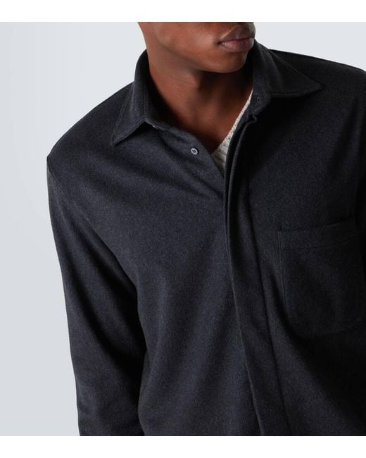 Saman Amel Black Cashmere Overshirt for men