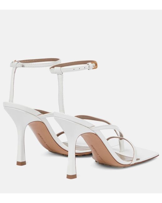 Bottega Veneta White Leather Stretch Sandals 90