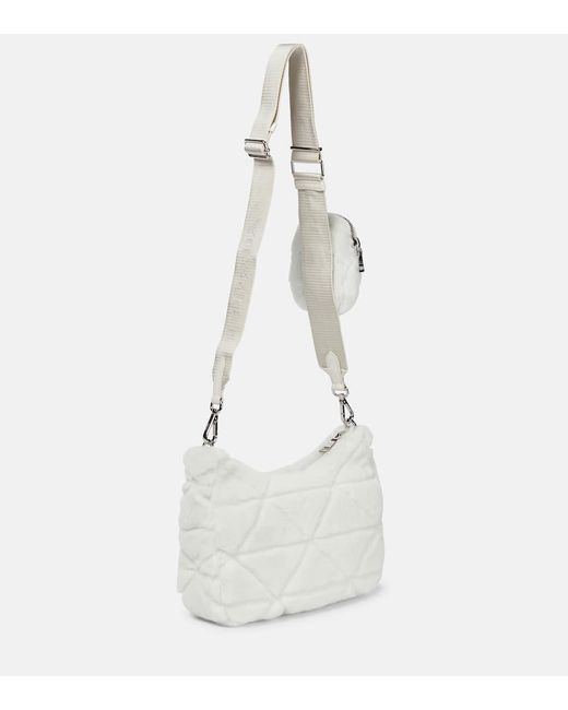 Prada White Re-Edition 2000 Quilted Shearling Shoulder Bag