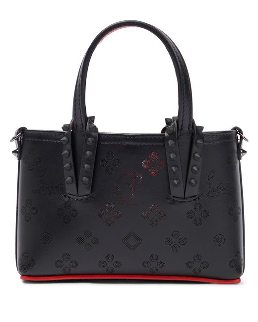 Christian Louboutin Cabata Nano Leather Tote in Black/Black (Black) | Lyst