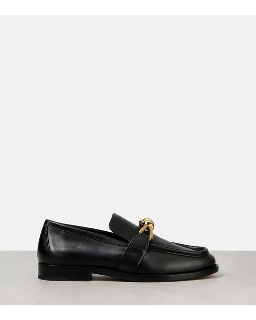 Bottega Veneta Black Astaire Knot Leather Loafers