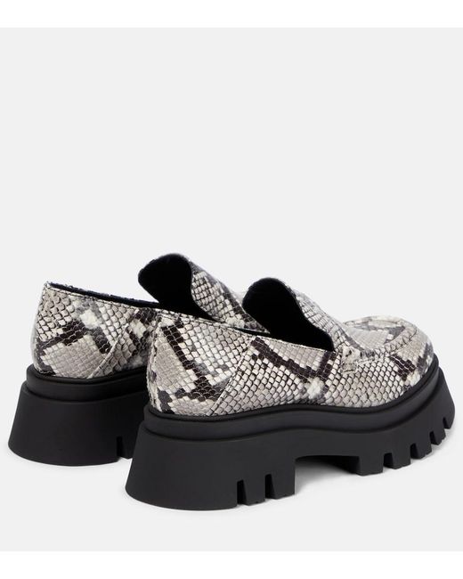 Dorothee Schumacher Black Printed Leather Platform Loafers