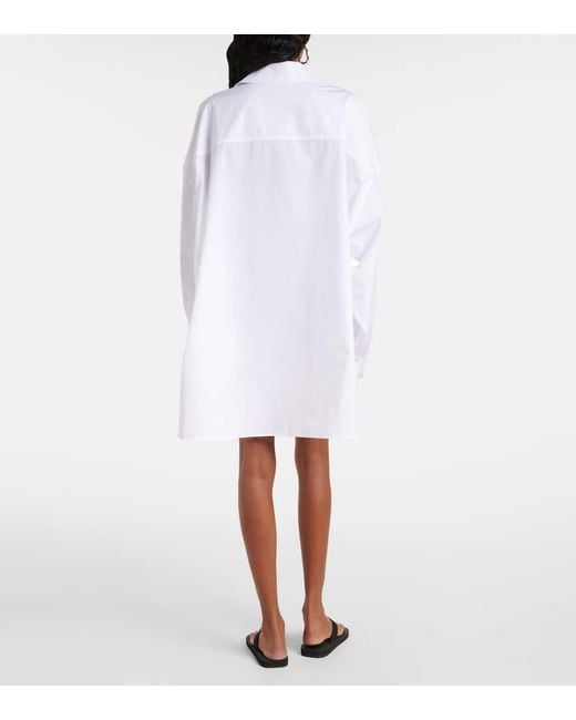 Wardrobe NYC White Oversized Cotton Poplin Shirt Dress