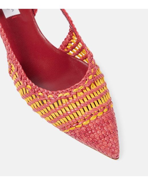 Gabriela Hearst Red Perro Leather Slingback Flats
