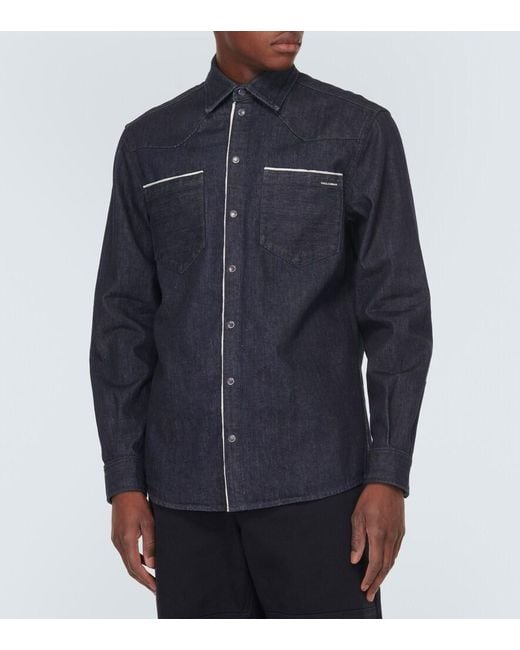 Dolce & Gabbana Blue Denim Shirt for men