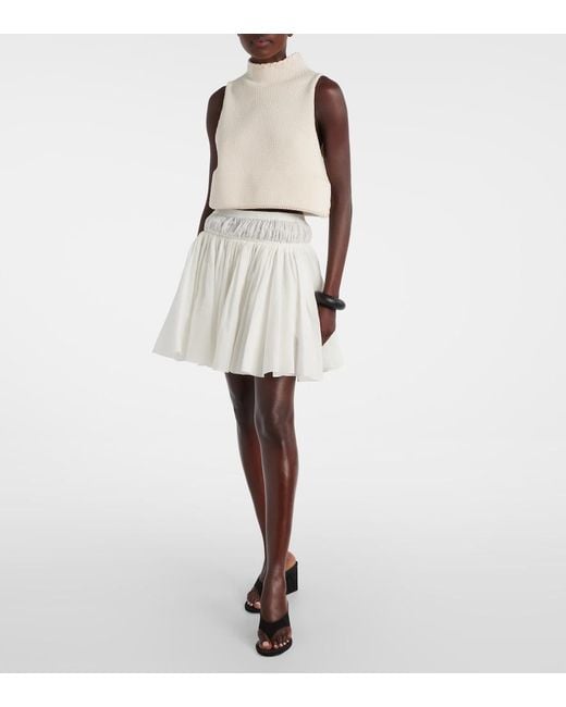Alaïa White Cropped Cotton-Blend Top